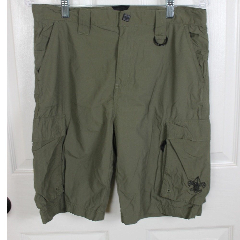Boy Scouts of America Centennial Uniform Cargo Shorts Youth Large Olive Green